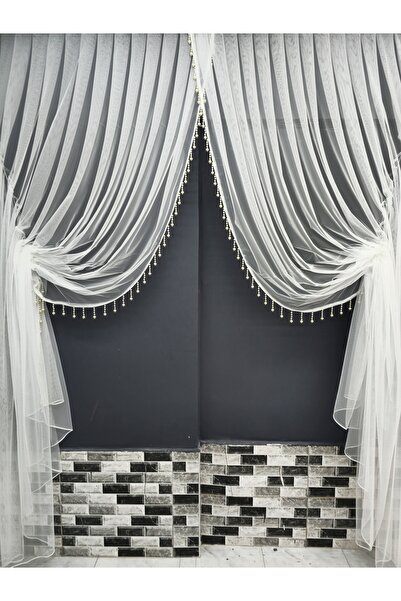 Art Perde Beaded Double Sided Patternless Close Pleat (1/3) Double Breasted G...