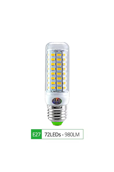 Choice Warm white E27-72LEDs E27 E14 LED Lamp SMD 5730 220V Corn Light Bulb 2...