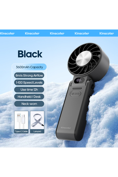 Choice7 3600mAh B Black ICE Portable High Speed Cooling Handheld Fan 3600mAh ...
