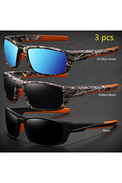 Choice1 Blue-PatteBlack-Blak 3PCS Fashion Camouflage Frame Vintage Fishing Cy...