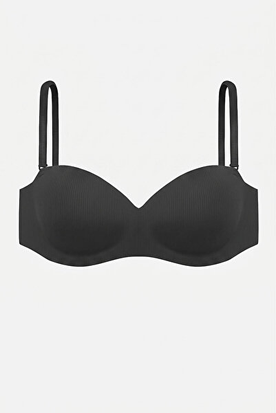 InStyle Lotus Lazer Seamless Underwireless Push up Bra - Black - 2818