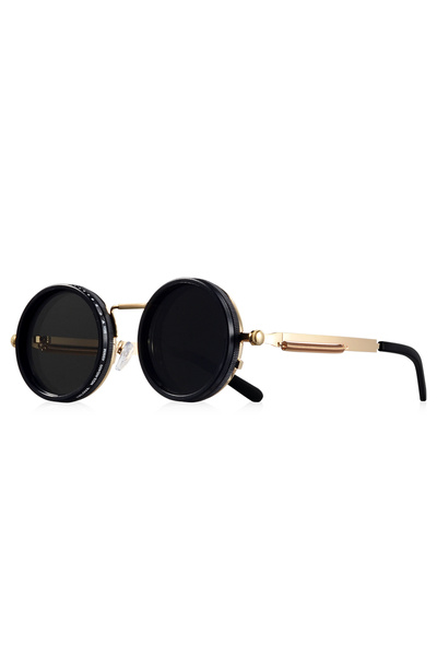Choice5 C6 Golden CRIXALIS Polarized Round Sunglasses ND9 Adjustable Dimming ...