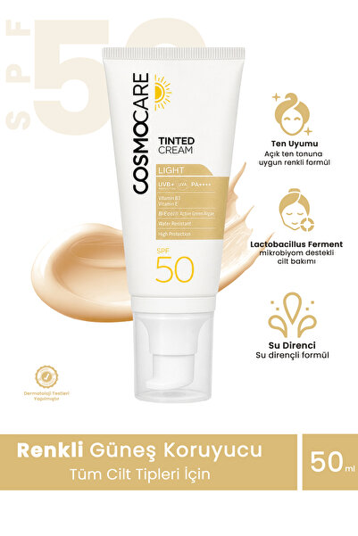 Tinted Cream Light, Renkli Güneş Kremi, SPF50, PA++++, 50ml