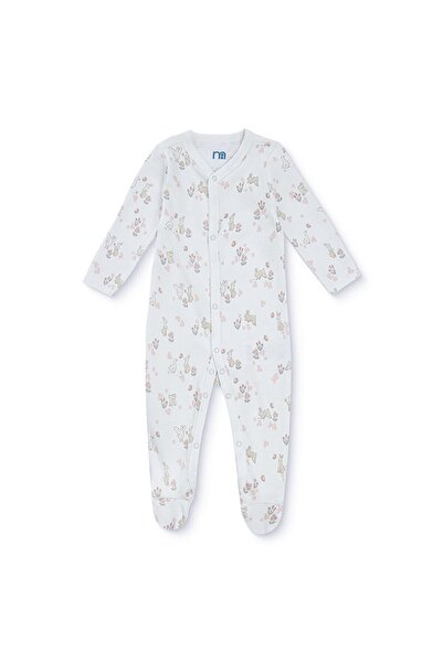 MOTHERCARE Kız Bebek Tulum Hayvan Baskılı Çıtçıtlı Bisiklet Yaka Uzun Kol Pat...