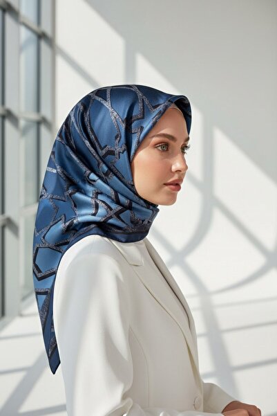 Vissona Eșarfă de mătase Twill pentru femei Baby Blue