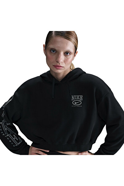 Nike W NSW CLUB FLC OS GX CRP HDY HJ0925-010 Μαύρο