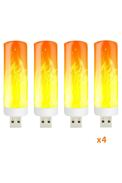 Choice 4 Pieces 5V USB LED Flame Effect Light Bulbs USB Flame Lamp Candle Bul...