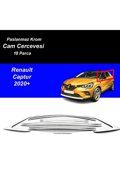 beyaztuning Renault Captur Cam Çıtası Komple Set Çerçevesi Kromu Nikelajı 202...
