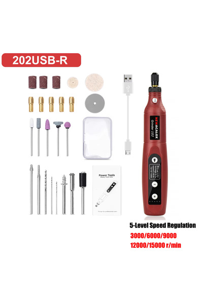 Choice5 202USB-R NEWACALOX Wireless Mini Grinder Engraving Pen 5 Adjustable R...