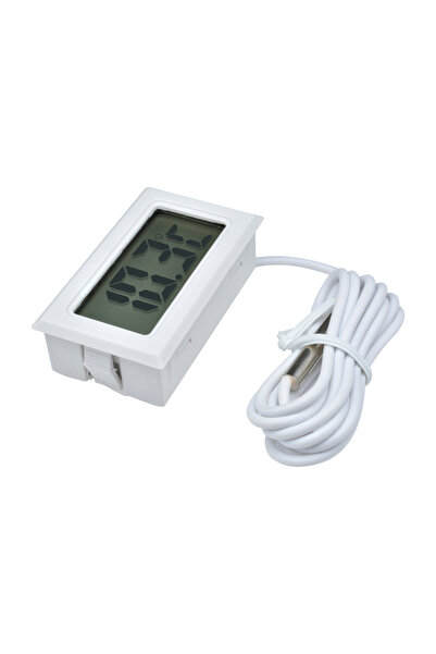choice2 شاشة LCD رقمية صغيرة بيضاء اللون FY-10 1M مزودة بمجس استشعار حرارة لل...