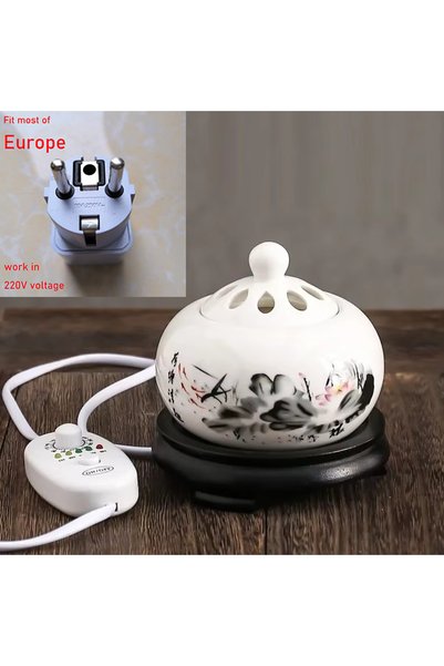 Choice1 EU plug 220V Plug-in 110V/220V Lotus Essential Oil Furnace Ceramics E...