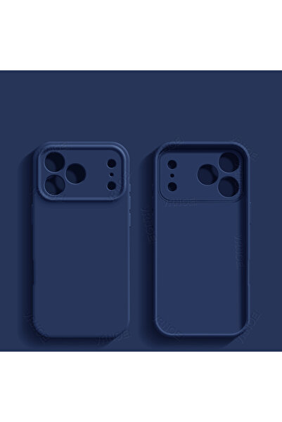 Choice iPhone17 Pro Max Dark Blue Silicone Feel Lens Protection Case For iPho...