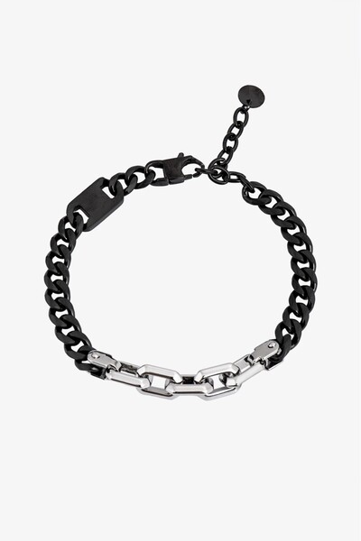 Crupt Studio 316L Steel Black Block Chain Men's Bracelet