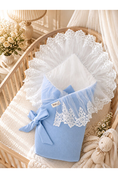 Tomuycuk Blue Baby Blanket 100% Cotton Natural Organic Sleeping Swaddle Gift ...
