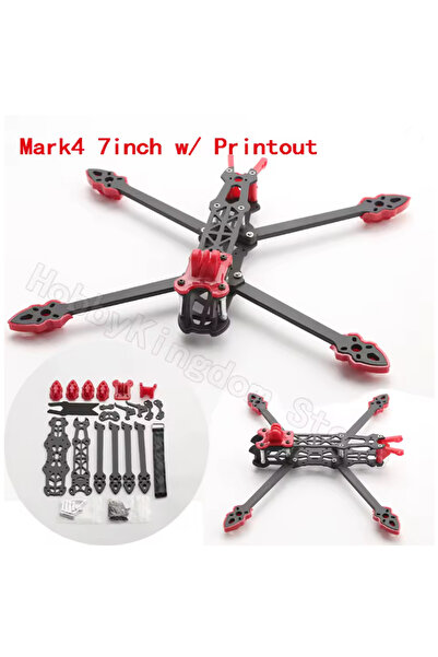 Choice Mark4 7IN Red Mark4 5inch FPV Carbon Fiber Frame 225mm Wheelbase 5mm A...