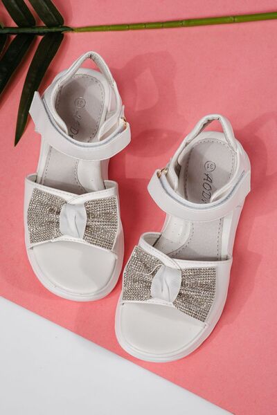 Zaira Sandale fete albe din piele ecologica Alice #22152 - 36