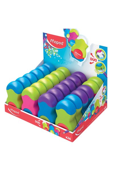 Maped Loopy Renkli Tek Delikli Silgili Kalemtraş (24 Lü Paket) 3154140491215