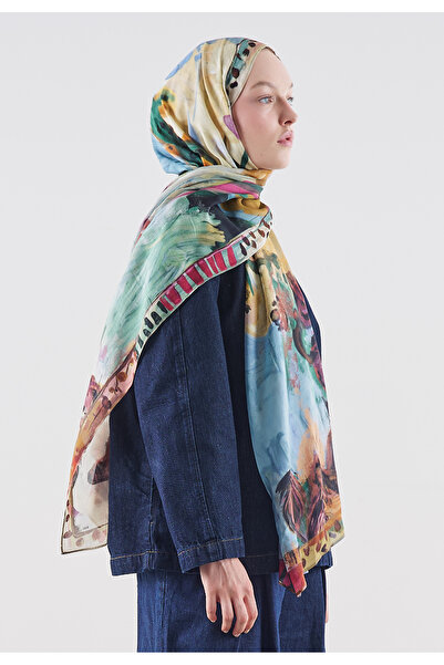 Freshscarfs Παιχνιδιάρικο Σχέδιο Παλέτας Ράμι Βισκόζη Σάλι Βιολετί