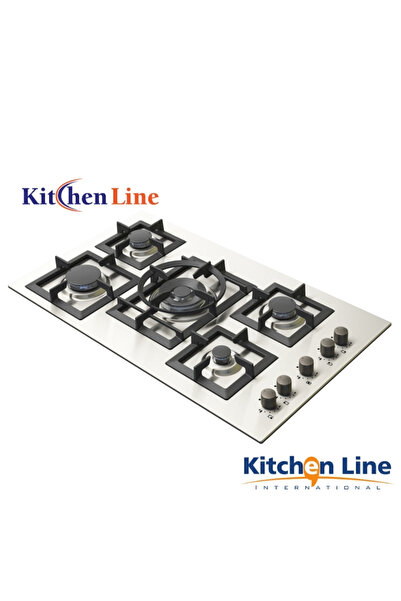 Kitchen Line موقد غاز إيطالي من كيتشن لاين بخمس شعلات منفصلة، شبكي كامل وقوي ...