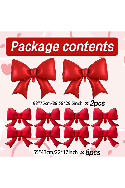 choice2 Other AS SHOWN HG9180-1 2/10 pcs Red Aluminum Foil Red Bow Balloons f...