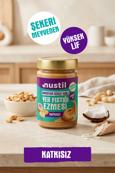 NUSTİL Hindistan Cevizi Yağlı Yer Fıstığı Ezmesi 300g
