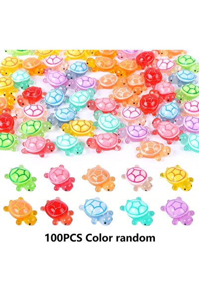 Choice 100PCS 50/100 Pcs Cute Mini Luminous Turtle Ornaments Glowing in The D...