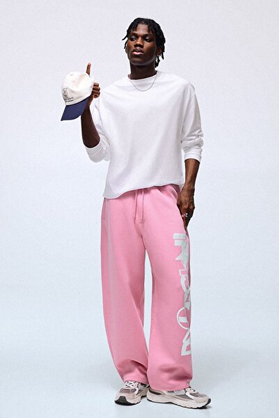 Bershka Yan baskılı balloon fit pantolon