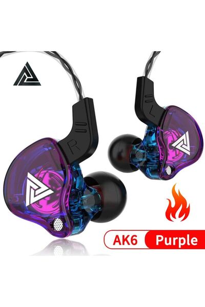 Choice AK6-Purple Original QKZ AK6 Copper Driver HiFi Wired Earphone Race Spo...