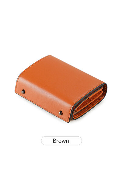 Choice QB2000-brown Simple Men's Short Wallet Stylish Business Tri-Fold Holde...