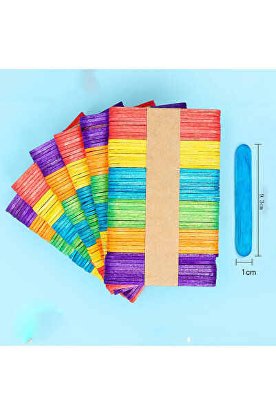 Choice1 50pcs Mix colors 9.3cm 50Pcs Wooden Chip Natural Handicraft Material ...
