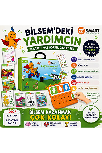 Kontrol Yayıncılık Bilsem Hazırlık - Zekare 6 Yaş Smart Görsel Dikkat Seti