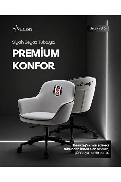 Beşiktaş Fanchair x Icon Beyaz Çalışma Koltuğu