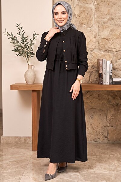 hadiora Black Jacket Suit Modern Cut Islamic Dress