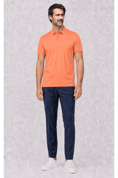RENOVİ Erkek Polo Yaka Tişört Slim Fit Kısa Kollu Şık Günlük Pamuklu T-Shirt