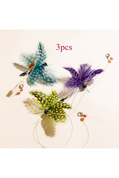 Choice 3pcs 3pcs Dot Feather Change Heads Cat Teaser Stick Pet Toy Supplies