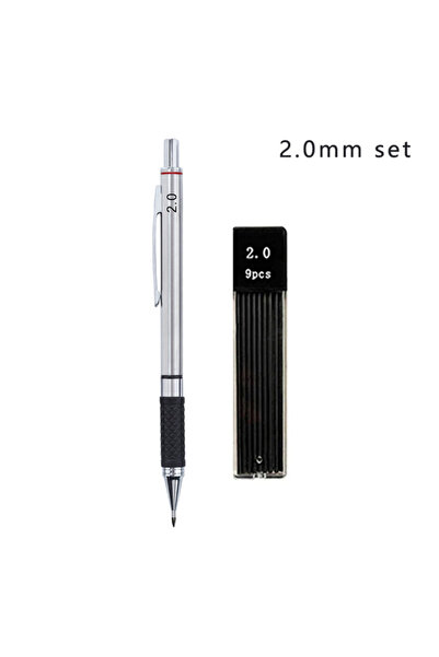Choice 2.0mm set Metal Mechanical Pencil Set with Pencil Grip Leads Art Drawi...