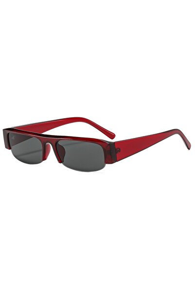 Choice7 red gray vintage Small Rectangle Half Frame Black Sunglasses for New ...