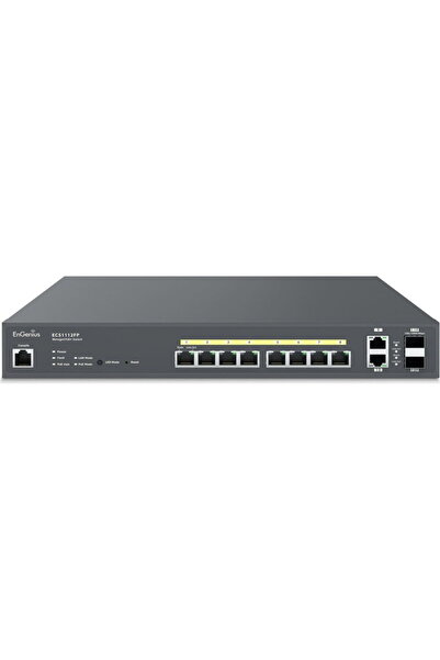 ENGENIUS Switch ECS1112FP, 4 uplink ports, 8 Gigabit Ethernet ports, 130 W, L...