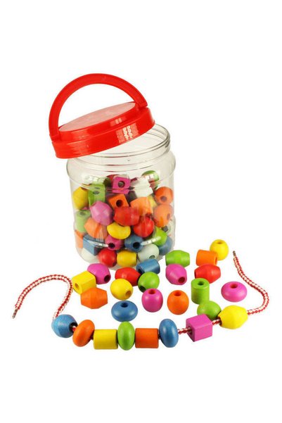 BIGJIGS Toys Wooden bead set for stringing