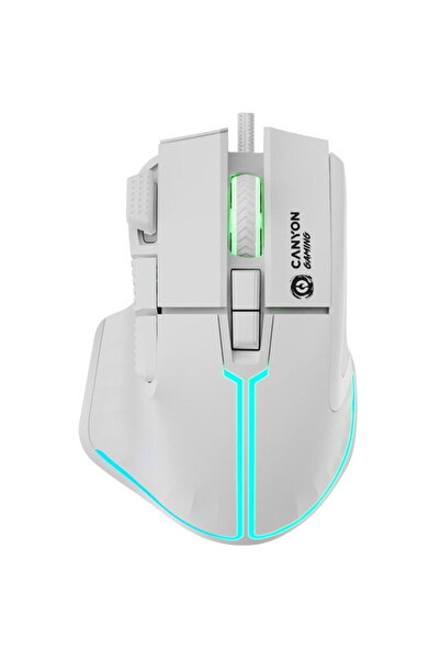 CANYON Mouse Gaming GM-636 Fortnax, RGB, USB, cu fir, 20000 dpi, Alb