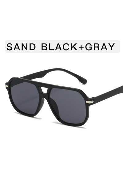Choice MULTI 2 Retro Big Frame Women Square Sunglasses Double Beams Black Cir...