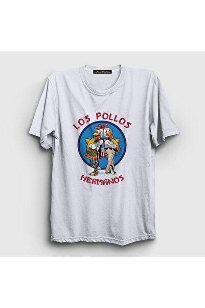 Presmono Unisex Beyaz Los Pollos Hermanos Breaking Bad T-shirt 406681tt