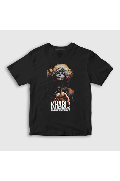 Presmono Unisex Παιδικό μαύρο μπλουζάκι Champion Ufc Khabib Nurmagomedov 3102...