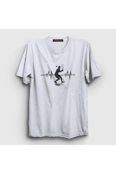 Presmono Unisex beli Heartbeat sportski tenis tenis T-shirt 334380tt
