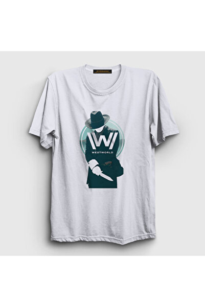 Presmono Unisex beli Mib Westworld T-shirt 224699tt