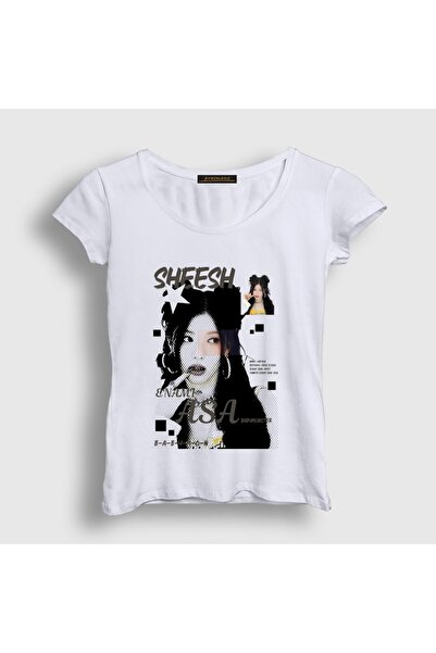 Presmono Women's White Enami Asa Sheesh K-Pop Babymonster T-Shirt 619760Tt