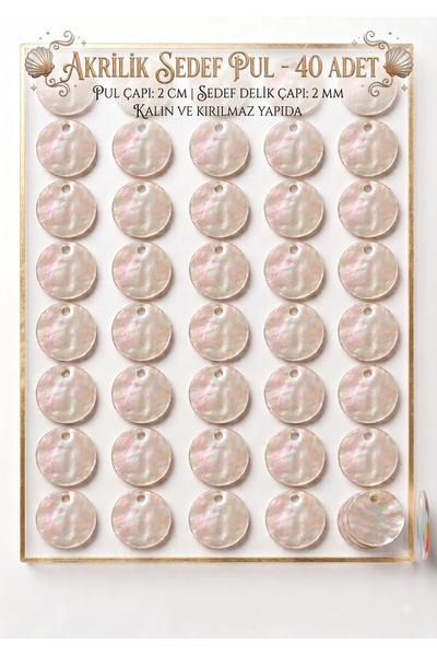 sgshobby Sequins 2 cm (40 Piece Set) Cream Color - Bag, Wallet Decoration and...