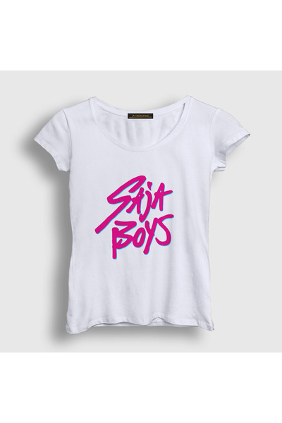 Presmono Women's White Logo Saja Boys K Pop Demon Hunters T-Shirt 573181Tt