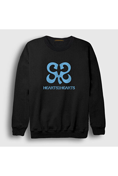 Presmono Unisex Black Logo K-Pop Hearts2Hearts Sweatshirt 598272Tt