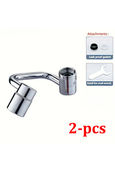 Choice silver-2pcs 1pc 1080° Swivel Stainless Steel Kitchen Faucet Extender U...